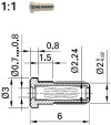 M-0WJ  Einbaubuchse Mini. 0,7mm